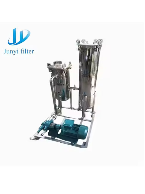 Continuous Working 24h Stainless Steel Parallel Bag Filter Housing for Beverage Drinks Juice